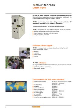 6
: 1 to 17.5 kV
Closer to you
For over 40 years, Schneider Electric has provided Medium Voltage
electrical network protectio