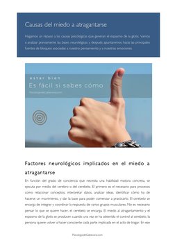 PsicologodeCabecera.com 
Causas del miedo a atragantarse 
Hagamos un repaso a las causas psicológicas que generan el espasmo