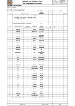 Jagadeesh Iron and Steels Pvt. Ltd.
Doc. Ref.
M/QA/P04/F01
Issue No. / Date
02/01/04/18
PRE- DISPATCH INSPECTION REPORT
Rev.