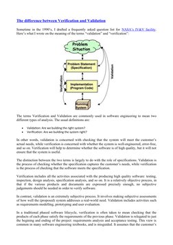 Verification vs Validation Explained | PDF | Computers