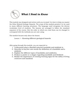 What I Need to Know 
This module was designed and written with you in mind. It is here to help you master 
the Other Re