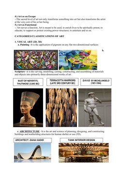 4.) Art as an Escape
--The sacred level of art not only transforms something into art but also transforms the artist 
at the