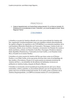 Cuaderno de ejercicios- word Básico Jorge Felgueres
PRÁCTICA 8
1.
Copie el siguiente texto con fuente Book antiqua tamaño 12