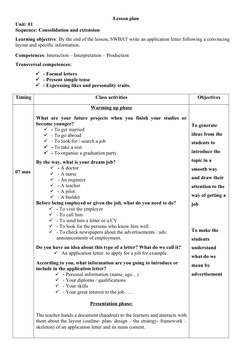 Swbat Lesson Plan Application Letter Lesson Plan Example | PDF | Lesson Plan | Teaching