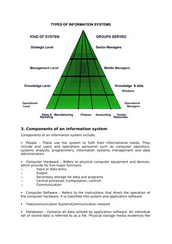 3. Components of an information system
Components of an information system include:

People  –  These  use  the  system  to