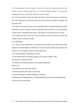 4.4.3  In accordance with the matter of discovery where the responsible person (or
carrier) in place confirms and fil
