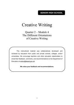 Creative Writing: Quarter 2 - Module 4 The Different Orientations of ...