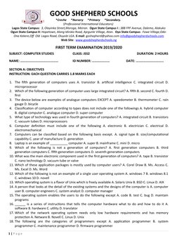 JSS2 Second Term Computer Exam Questions | PDF | Programmer | Operating ...