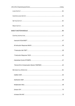 HNC-8-PLC Programming specification                                                     Catalog 
 
LOGIC OUTPUT .............