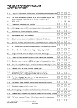 Comprehensive Vessel Inspection Checklist | PDF | Navigation | Pump