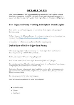 Understanding Inline Fuel Injection Pumps | PDF | Fuel Injection ...