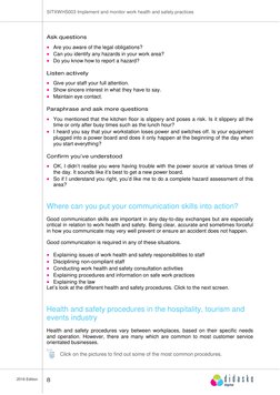 SITXWHS003 Implement and Monitor Work Health and Safety Practises ...