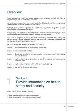 SITXWHS003 Implement and Monitor Work Health and Safety Practises ...