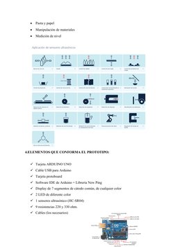 
Pasta y papel

Manipulación de materiales

Medición de nivel
4.ELEMENTOS QUE CONFORMA EL PROTOTIPO:
Tarjeta ARDUINO UNO