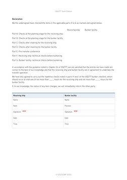 Isgott Checklist.pdf ISGOTT Bunker Checklist: Pre-Arrival: Date and Time: Port and Berth ...