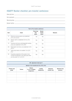 Isgott Checklist.pdf ISGOTT Bunker Checklist: Pre-Arrival: Date and Time: Port and Berth ...