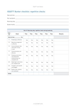 Isgott Checklist.pdf ISGOTT Bunker Checklist: Pre-Arrival: Date and Time: Port and Berth ...