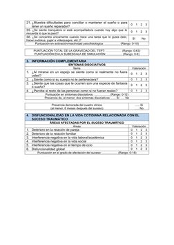 21. ¿Muestra dificultades para conciliar o mantener el sueño o para
tener un sueño reparador?
0    1    2    3
S5. ¿Se siente