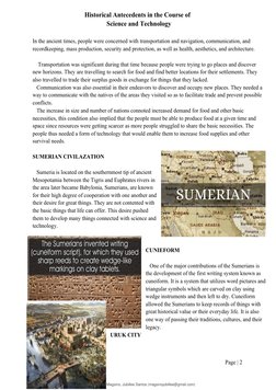 Historical Antecedents of Science & Tech | PDF | Ancient Egypt | Cuneiform