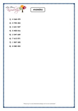 7-Digit Numbers in Words Worksheet | PDF