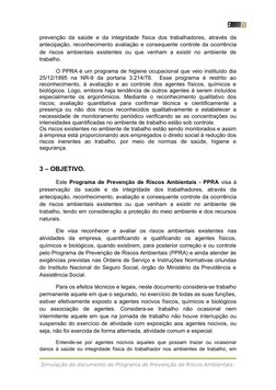 2
prevenção da saúde e da integridade física dos trabalhadores, através da
antecipação, reconhecimento avaliação e consequent