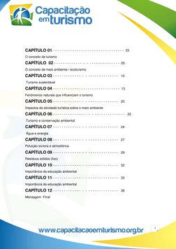 2 
 
 
CAPÍTULO 01 - - - - - - - - - - - - - - - - - - - - - - - - - - - - - - - - -  03 
O conceito de turismo 
CAPÍTULO