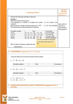 Grade 6 Number Sentences Lesson Plan | PDF | Textbook | Lesson Plan