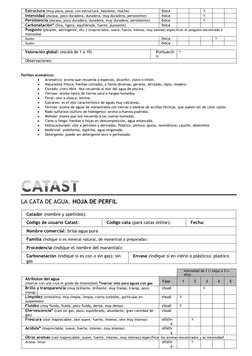 Estructura (muy poca, poca, con estructura, bastante, mucha)
boca
X
Intensidad (escasa, poco duradera, duradera, muy duradera