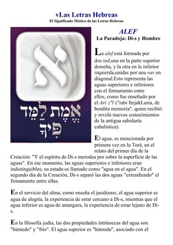 vLas Letras Hebreas
El Significado Místico de las Letras Hebreas
ALEF
La Paradoja: Di-s y Hombre
La alef está formada por
do