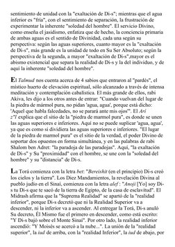 sentimiento de unidad con la "exaltación de Di-s"; mientras que el agua
inferior es "fría", con el sentimiento de separación