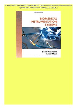Biomedical Instrumentation Systems Guide | PDF | Instrumentation