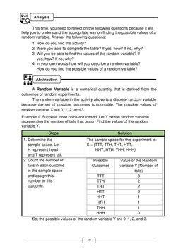 10 
Analysis 
Abstraction 
 
This time, you need to reflect on the following questions because it will 
help you to underst
