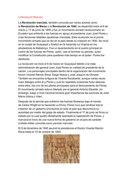 Revolución Marcista en Ecuador 1845 | PDF