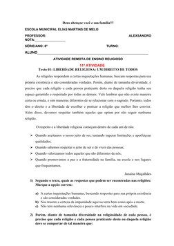 Deus abençoe você e sua família!!!
ESCOLA MUNICIPAL ELIAS MARTINS DE MELO
PROFESSOR:
 
ALEXSANDRO
NOTA:_________________
SÉRI