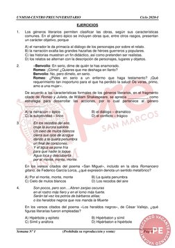 UNMSM-CENTRO PREUNIVERSITARIO 
Ciclo 2020-I 
 
Semana Nº 1 
(Prohibida su reproducción y venta) 
Pág. 6 
EJERCICIOS 
 
1. 
Lo