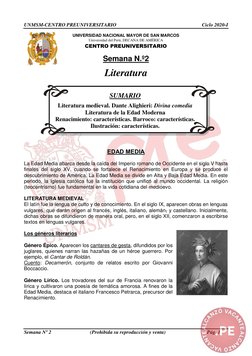 UNMSM-CENTRO PREUNIVERSITARIO 
Ciclo 2020-I 
 
Semana Nº 2 
(Prohibida su reproducción y venta) 
Pág. 1 
UNIVERSIDAD NACIONAL