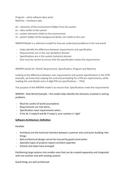 Program – what software devs write
Machine – hardware spec
eh – elements of the environment hidden from the system
ev – data