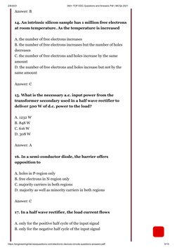 EDC Questions and Answers Compilation | PDF | P–N Junction | Bipolar ...