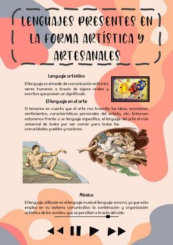 Lenguaje artístico 
El lenguaje es el medio de comunicación entre los 
seres humanos a través de signos orale