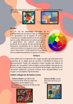 abstraída obteniendo sus datos y representada en forma de un dibujo 
en el plano.  
 
 
 
 
El color 
Es uno de los elementos