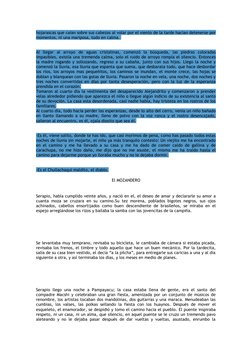 hojarascas que caían sobre sus cabezas al volar por el viento de la tarde hacían detenerse por
momentos, ni una mariposa, tod