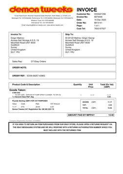 (https://demon-tweeks.com)75 Ash Road South, Wrexham Industrial Estate Wrexham, North Wales, LL13 9UG, U.K
Motorsport Tel: 0