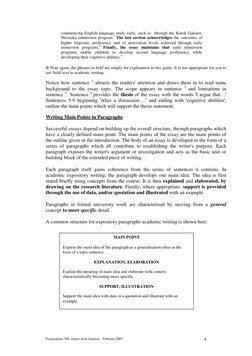 Postgraduate TSL course work handout – February 2005 
4 
commencing English language study early, such as  through the Katoh