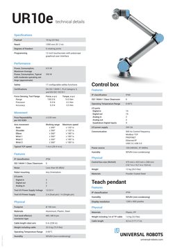 UR10e Technical Specifications Overview | PDF | Computer Engineering ...