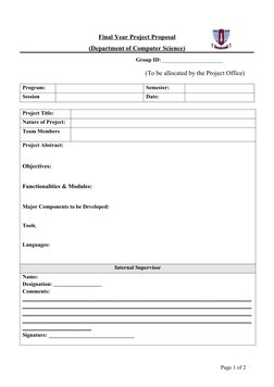 Final Year Project Proposal Template | PDF