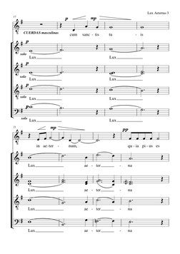 † !
;
<
 !
 !
† !
 !
CUERDAS masculinas
÷
Lux
solo A
Lux
solo A
Lux
solo
A
Lux
solo
A
a
17
c
÷
cumt
sanc -
t
”
tis
t
Ç|
c