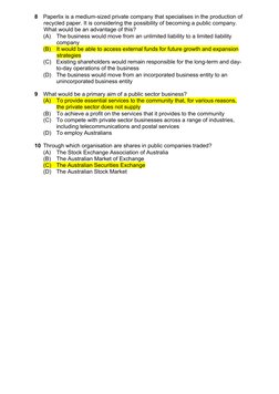 8
Paperlix is a medium-sized private company that specialises in the production of 
recycled paper. It is considering the p