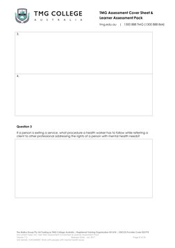 TMG Assessment Cover Sheet & 
Learner Assessment Pack 
 
tmg.edu.au    |   1300 888 TMG (1300 888 864) 
 
The Malka Group Pty