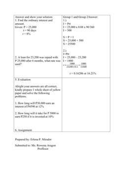 Simple Interest Lesson Plan Overview | PDF | Formula | Interest