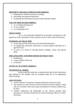 DIFFERENT PHASES IN PROCESS RECORDING

Preparing the student for process recording

Recording nurse-patient interaction

E
